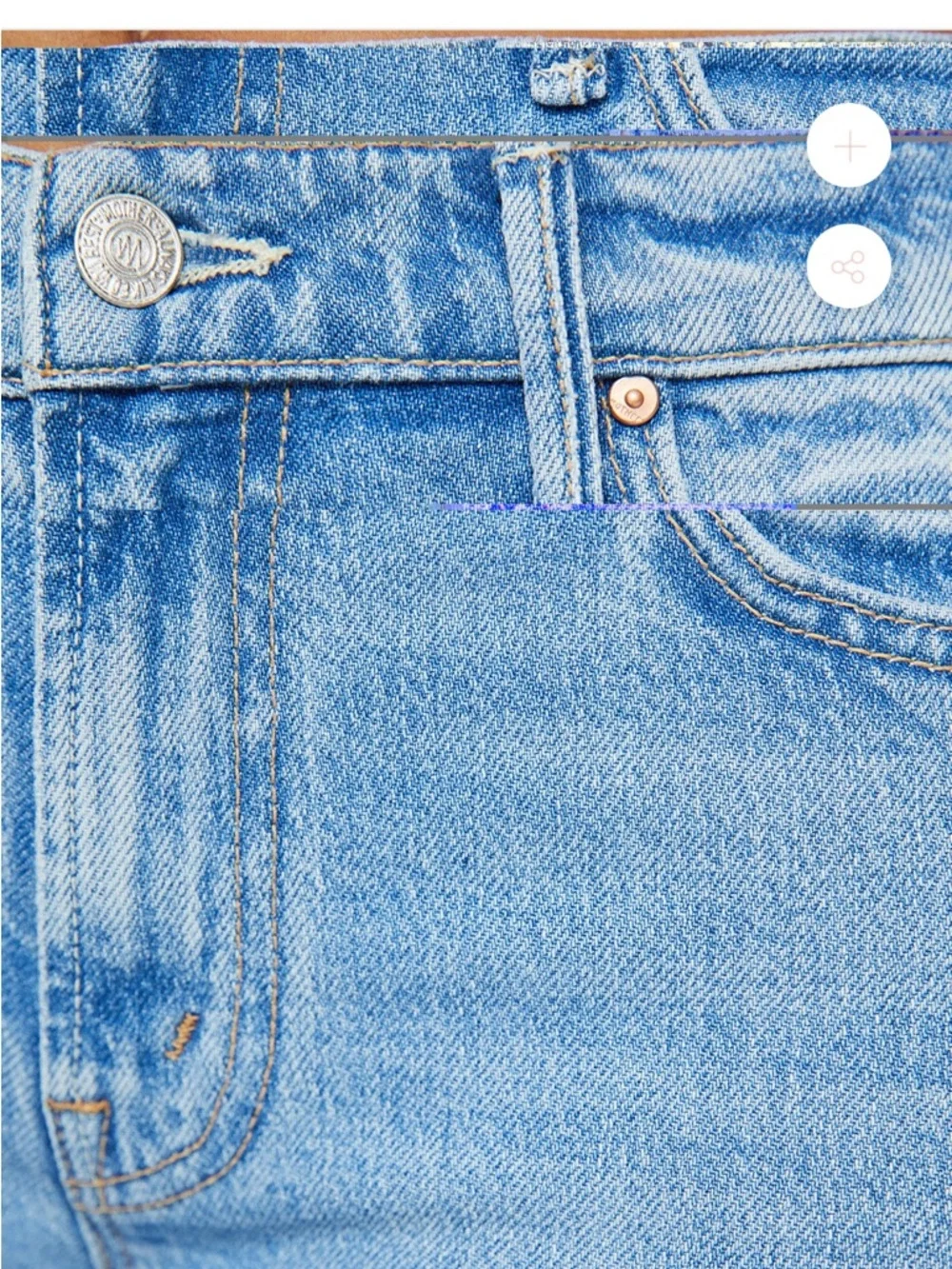 MOTHER THE RASCAL HOVER BLUE HIGH RISE JEANS - Picture 7 of 9